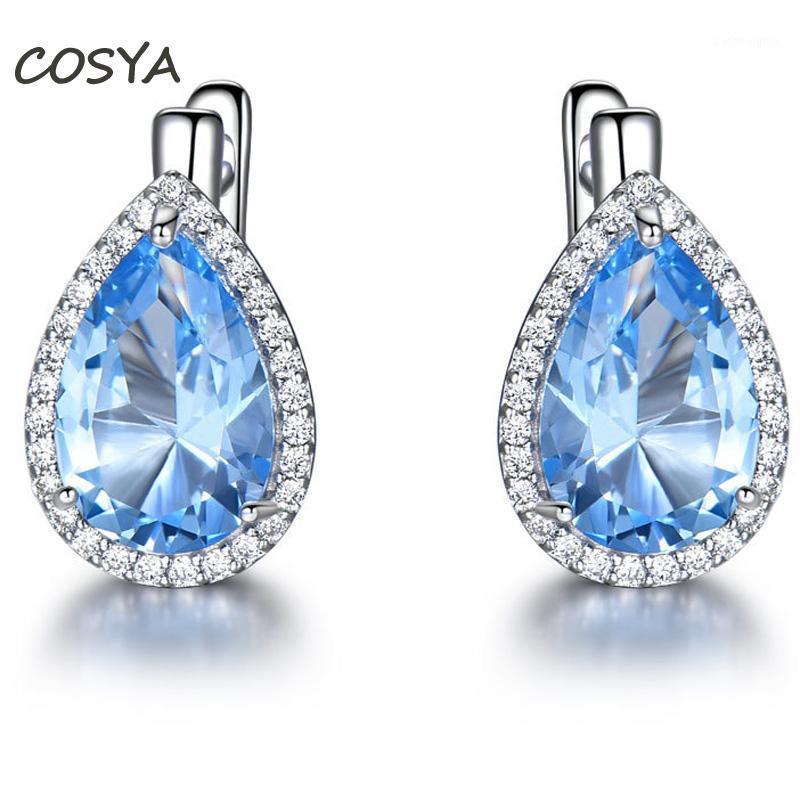 100% 925 Sterling Silver 12*8mm Created Nano Sky Topaz Fashion Earrings +Cubic Zircon For Women Party Fine Jewelry Gift Dangle & Chandeli Ch
100% 925 Sterling Silver 12*8mm Created Nano Sky Topaz Fashion Earrings +Cubic Zircon For Women Party Fine Jewelry Gift Dangle & Chandeli Ch
