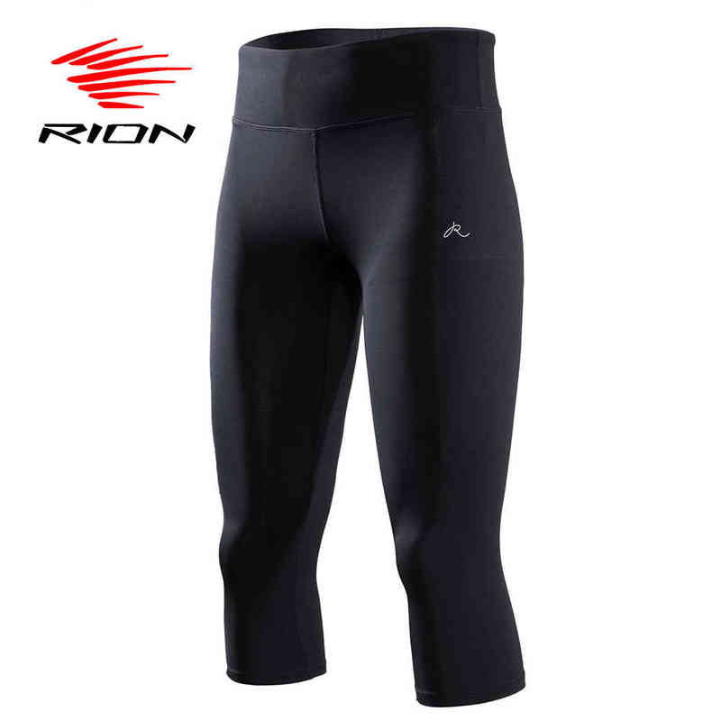 RION Women's Yoga Pants 3/4 Fitness Cropped Yoga Leggings Stretch Push Up High Waist Training Gym Leggings Sports Running Capris H1221