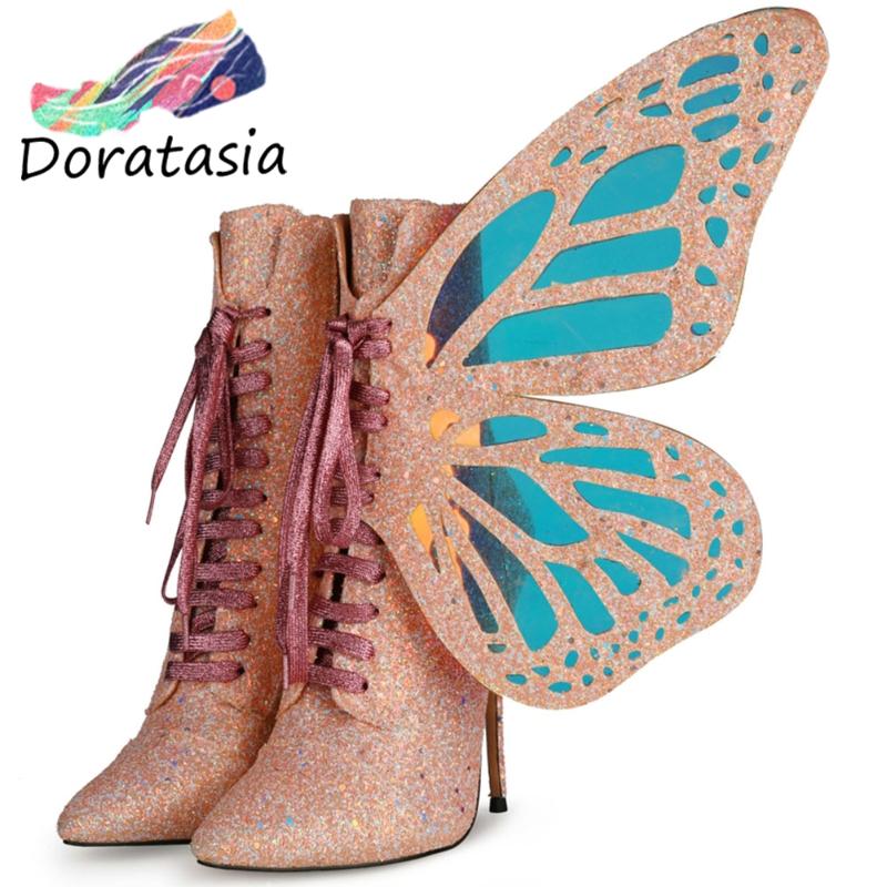 DORATASIA Women Sexy Dress Cosplay Shoes Designer Boots Women Pointed Toe High Heels Lace Up Bling Winter Boots, White
DORATASIA Women Sexy Dress Cosplay Shoes Designer Boots Women Pointed Toe High Heels Lace Up Bling Winter Boots, White