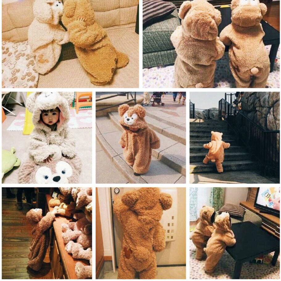 Infant Romper Baby Boys Girls Jumpsuit New born Bebe Clothing Hooded Toddler Baby Clothes Cute bear Romper Baby Costumes 201028