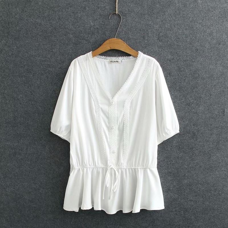 Plus size Lace V neck cotton short sleeve Slim waist women loose t shirts 2020 new summer casual ladies soft solid black tshirts
Plus size Lace V neck cotton short sleeve Slim waist women loose t shirts 2020 new summer casual ladies soft solid black tshirts