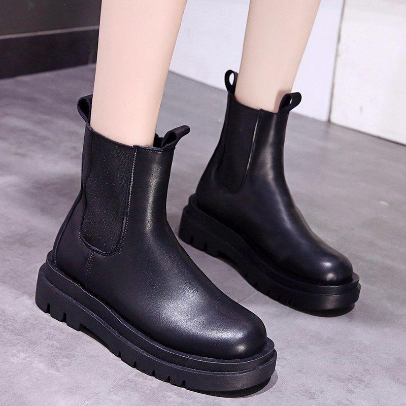Solid Black Leather Boots Female Autumn Winter Short Ankle Boots for Women Shoes Woman Slip on Thick Platform Motorcycle1
Solid Black Leather Boots Female Autumn Winter Short Ankle Boots for Women Shoes Woman Slip on Thick Platform Motorcycle1