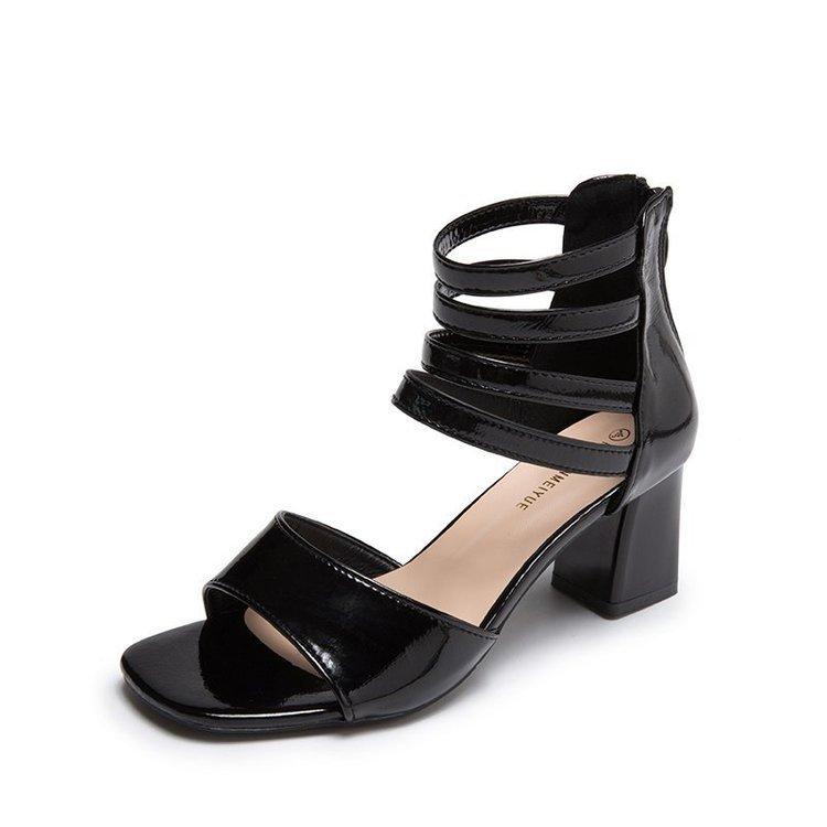 New Women Summer Ankle Sandals Boots Elegant Woman High Heels Solid Color Shoes Block Heels Ladies Patent Leather Open Toes, Black
New Women Summer Ankle Sandals Boots Elegant Woman High Heels Solid Color Shoes Block Heels Ladies Patent Leather Open Toes, Black