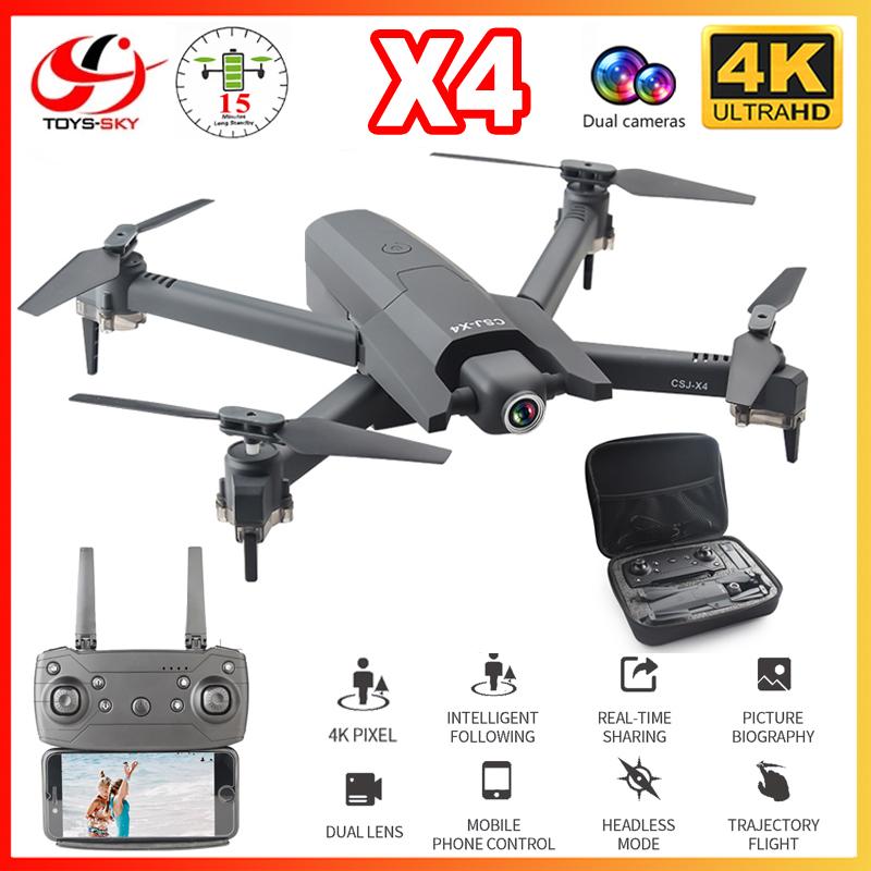 CSJ X4 RC Drone with Dual Camera 4K HD Wifi FPV Wide Angle Optical Flow Professional Foldable Helicopter Quadrocopter Boy Toys
CSJ X4 RC Drone with Dual Camera 4K HD Wifi FPV Wide Angle Optical Flow Professional Foldable Helicopter Quadrocopter Boy Toys