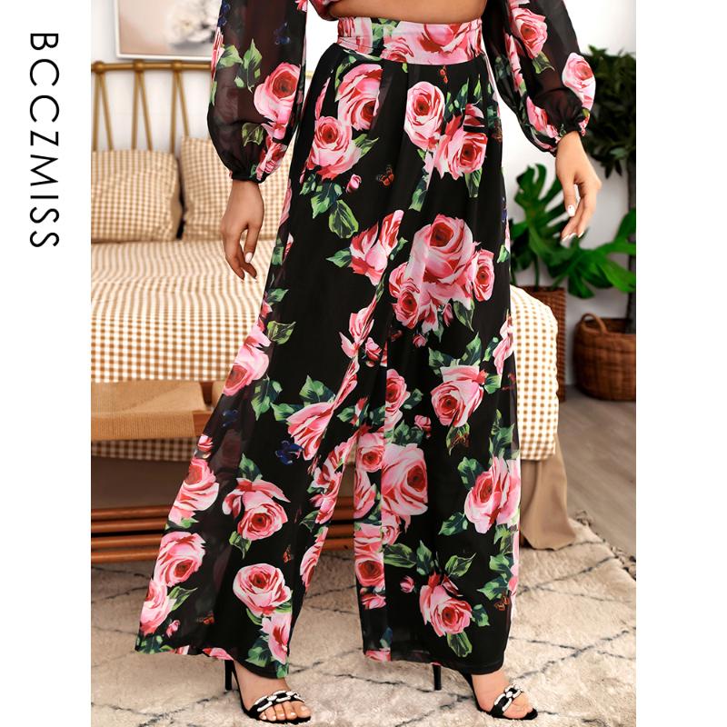 High-Waist Pants For Women Autumn Long Sexy Black Loose Floral Print Chiffon Wide-Leg Colorful Club Trousers Party Lady BCCZMISS, As pic
High-Waist Pants For Women Autumn Long Sexy Black Loose Floral Print Chiffon Wide-Leg Colorful Club Trousers Party Lady BCCZMISS, As pic