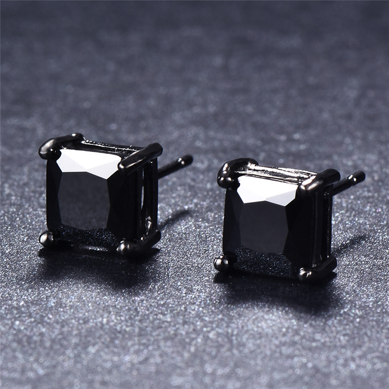 Unisex Fashion Men Women Earrings Black Gold Plated Square Black CZ Stone Studs Earrings for Girls Women for Party Wedding
Unisex Fashion Men Women Earrings Black Gold Plated Square Black CZ Stone Studs Earrings for Girls Women for Party Wedding