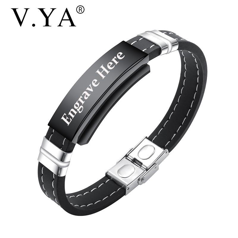 V.Ya Fashion Silicone Leathe Men's Bracelets DIY Custom Name Engrave Mosaic Magnet Wristband Jewelry Chain Bracelet For Man Gift
V.Ya Fashion Silicone Leathe Men's Bracelets DIY Custom Name Engrave Mosaic Magnet Wristband Jewelry Chain Bracelet For Man Gift