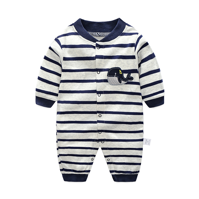 Baby Long Romper Toddler I Love Mama Letter Print Spring& Autumn Jumpsuit Bow Bib Striped Onesie Baby Girl Boy Fashion Daily Y1221