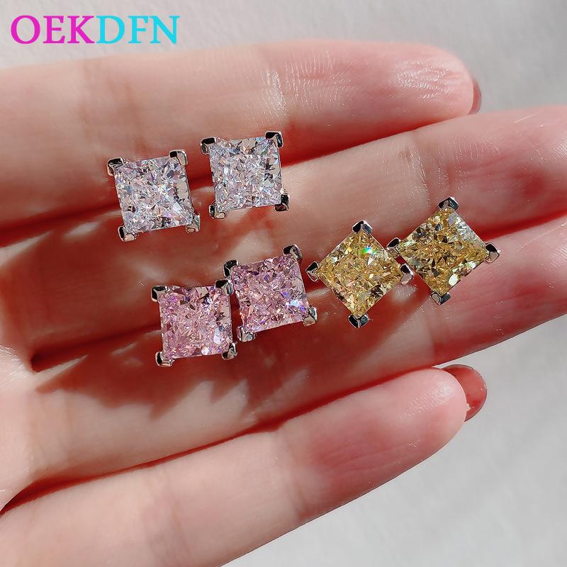 OEKDFN Real 925 Sterling Silver Stud Earrings Citrine Created Moissanite Gemstone Wedding Engagement Luxury Ear Studs Jewelry
OEKDFN Real 925 Sterling Silver Stud Earrings Citrine Created Moissanite Gemstone Wedding Engagement Luxury Ear Studs Jewelry