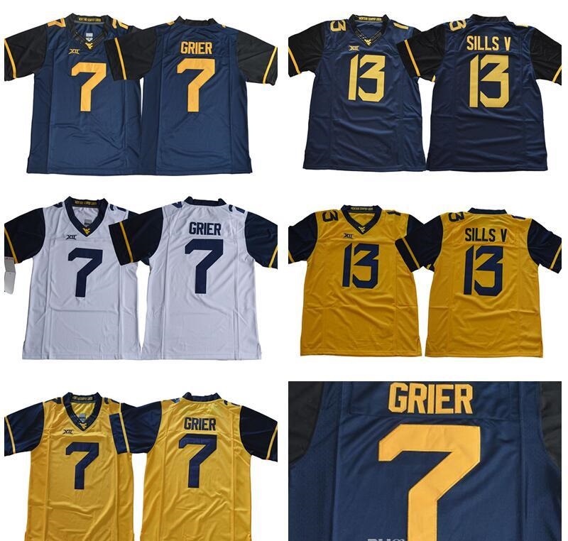 West Virginia Mountaineers 7 Will Grier Jersey 13 David Sills V NCAA College Men Football Navy Blue Yellow White Stitched XII Size S-3XL, As shown in illustration
West Virginia Mountaineers 7 Will Grier Jersey 13 David Sills V NCAA College Men Football Navy Blue Yellow White Stitched XII Size S-3XL, As shown in illustration