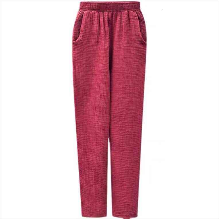 Autumn Summer Women Cotton Linen Loose Straight Full Pants Plus Size -6xl 7xl Solid Trousers Female Vintage Elastic Pants, Black;white
Autumn Summer Women Cotton Linen Loose Straight Full Pants Plus Size -6xl 7xl Solid Trousers Female Vintage Elastic Pants, Black;white