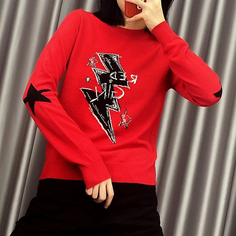 Women Sweater Red Round Neck Long-sleeved Pullover Cashmere Sweater 2020 Autumn New, As pic
Women Sweater Red Round Neck Long-sleeved Pullover Cashmere Sweater 2020 Autumn New, As pic