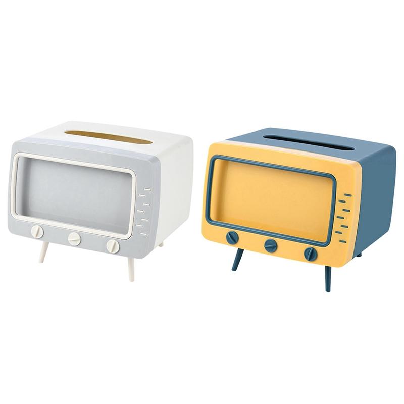 2x 2 in 1 Tissue Box Office Desk Box Creative Tv Appearance with Phone Stand for Car Living Room Tissue Holder(D&A
2x 2 in 1 Tissue Box Office Desk Box Creative Tv Appearance with Phone Stand for Car Living Room Tissue Holder(D&A