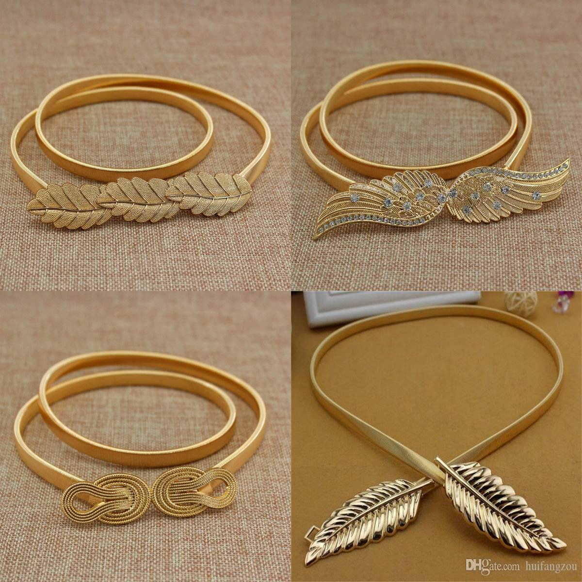Wholesale Cheap Elie Saab Gold Sash For Wedding Pretty Leaves Belts For Women In Stock Bridal Accessories