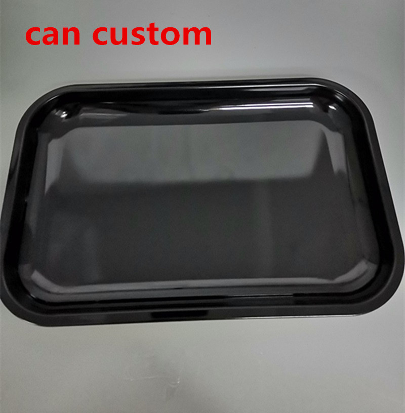 cheapest!!!DIY rolling tray metal rolling tobacco trays blank unique cigarette smoke accessory black color with fast shipping can custom