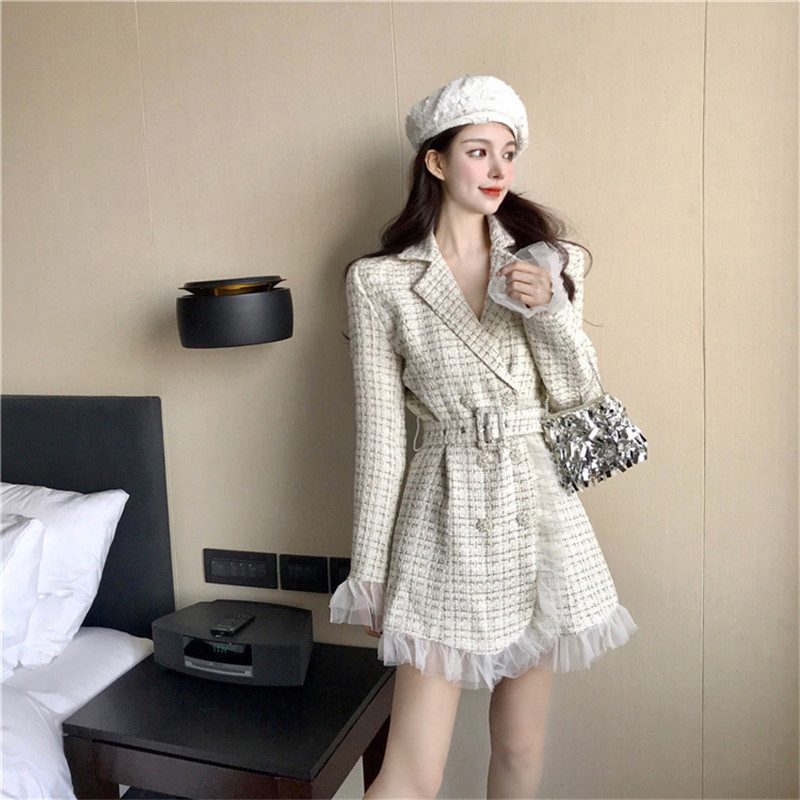 2021 Women's Wool Coat New England Tweed with Ruffled Waistline Double Plaid Jacket Long Jackets O9SK, Black
2021 Women's Wool Coat New England Tweed with Ruffled Waistline Double Plaid Jacket Long Jackets O9SK, Black