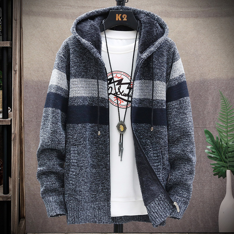 Mens Sweaters AutumnWinter Mens Fashion Casual Loose Sweater Mens Fleece and Thick Warm Large Size High Quality Cardigan Coat 5XL 220929