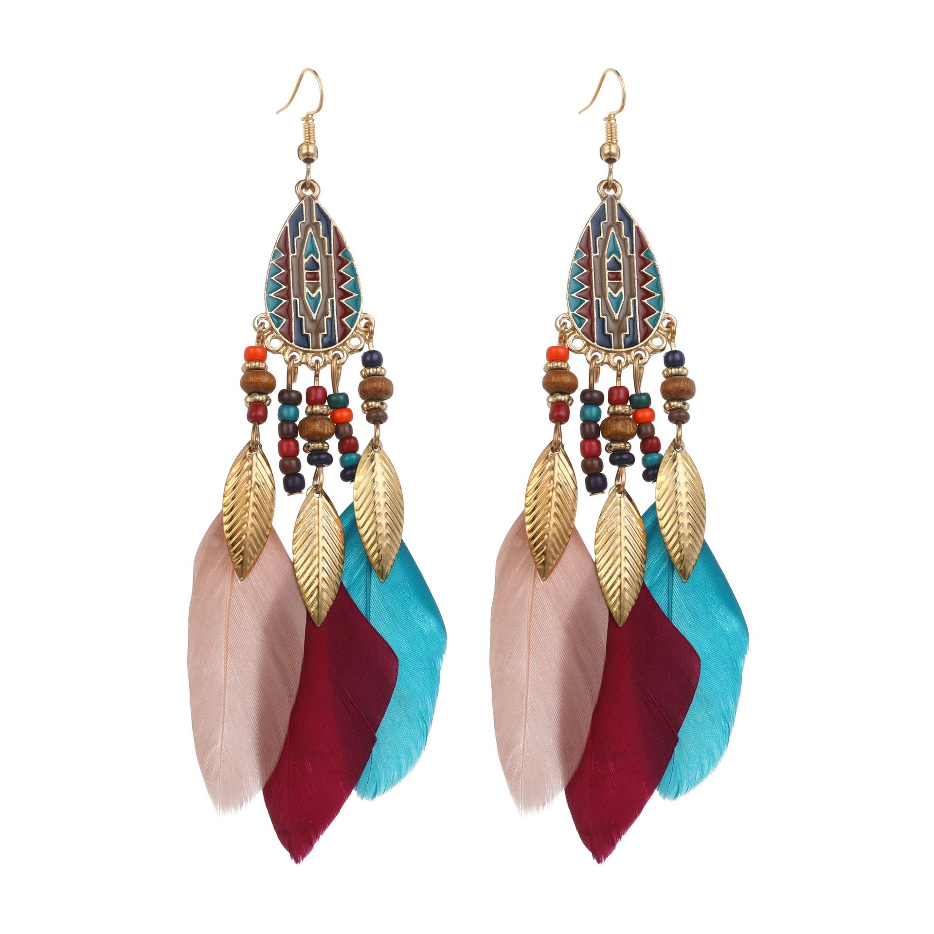 Women Colorful Feather Dangle Earrings Retro Ethnic Style Creative Personality Earrings New Fashion Jewelry 10Pairs/lot
Women Colorful Feather Dangle Earrings Retro Ethnic Style Creative Personality Earrings New Fashion Jewelry 10Pairs/lot