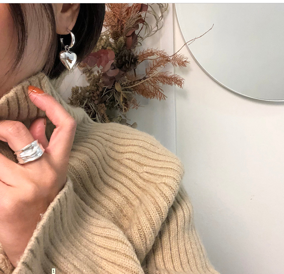 New minimalism 925 sterling silver handmade vintage jewelry American European designer irregular adjustable rings in gold and rhodium colors