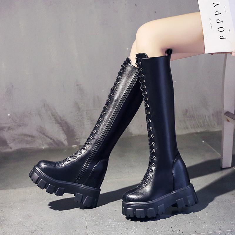 Chunky Platform Boots Pu Leather Knee High Boots Women Retro Punk Height Increasing Long Woman Lace Up Booties Mujer 20201, Beige
Chunky Platform Boots Pu Leather Knee High Boots Women Retro Punk Height Increasing Long Woman Lace Up Booties Mujer 20201, Beige
