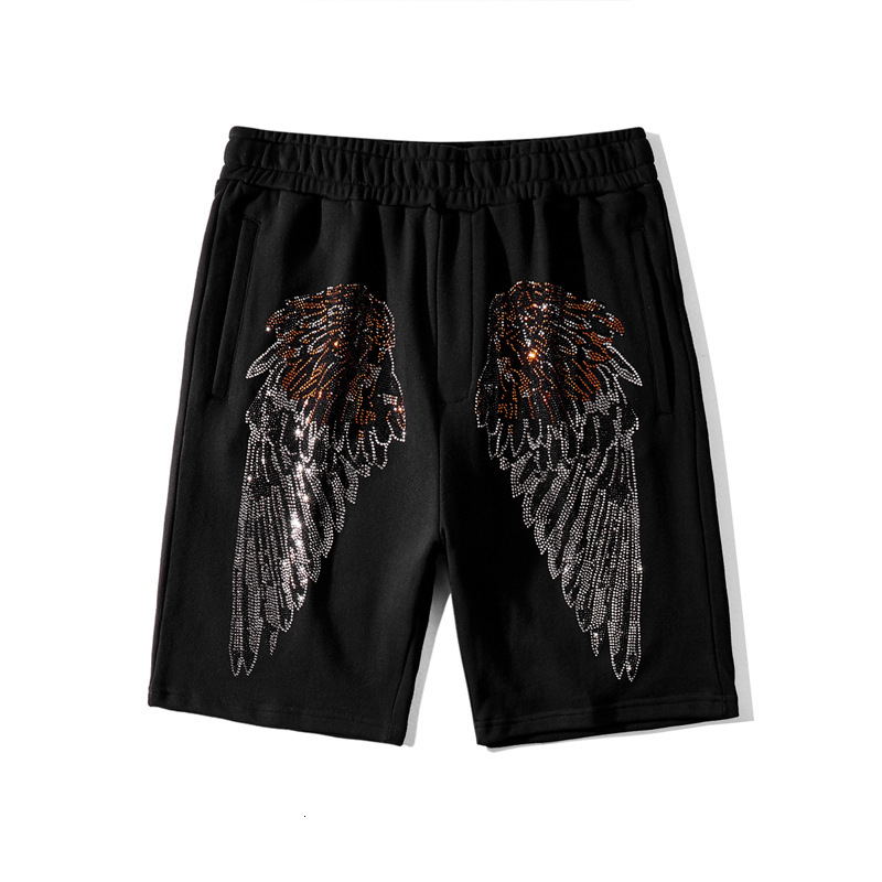 2021 Men's Trend Hot Drilling Wing Casual Beach Shorts Women Spring and Summer New Style Pure Cotton Athletic Pants Cjqu, White
2021 Men's Trend Hot Drilling Wing Casual Beach Shorts Women Spring and Summer New Style Pure Cotton Athletic Pants Cjqu, White