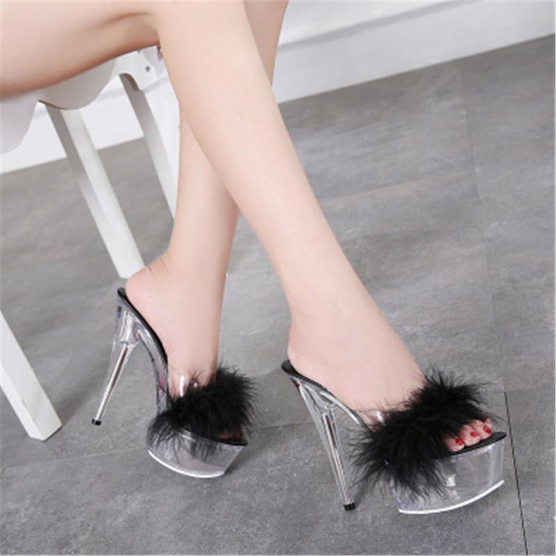 Newest Hairy Faux Fur Woman Slippers Sexy Transparent Crystal Heel Sandals Fashion Summer 15 CM High Heel Mules Plus Size 34-43, A6
Newest Hairy Faux Fur Woman Slippers Sexy Transparent Crystal Heel Sandals Fashion Summer 15 CM High Heel Mules Plus Size 34-43, A6
