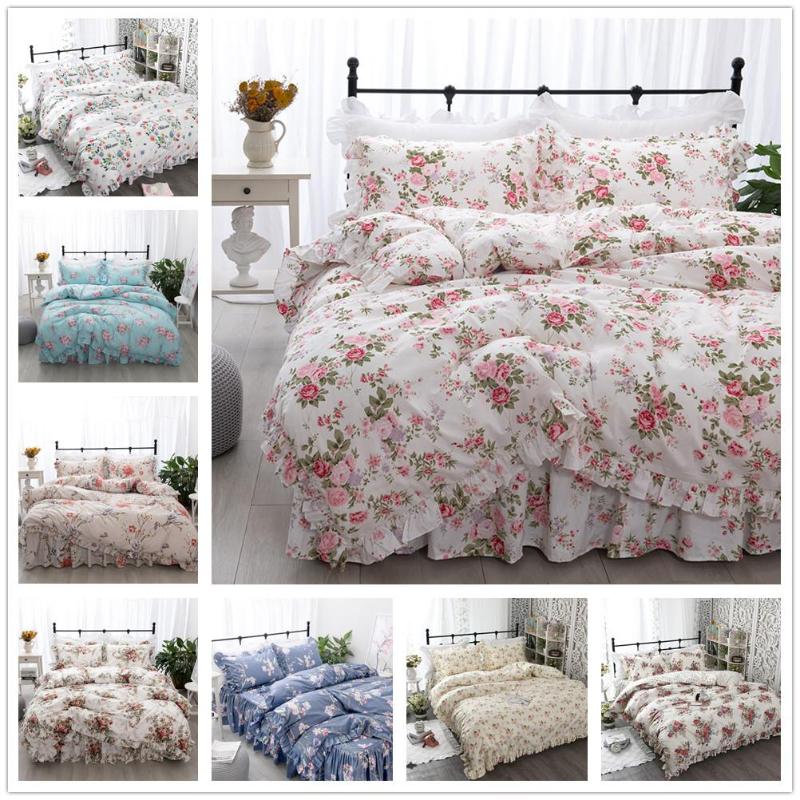 New Garden Flower Printed Queen Bedding Set Ruffle Duvet Cover Bed Sheet Princess Bed Linens King Size Bedding Set Pastoral, 010
New Garden Flower Printed Queen Bedding Set Ruffle Duvet Cover Bed Sheet Princess Bed Linens King Size Bedding Set Pastoral, 010