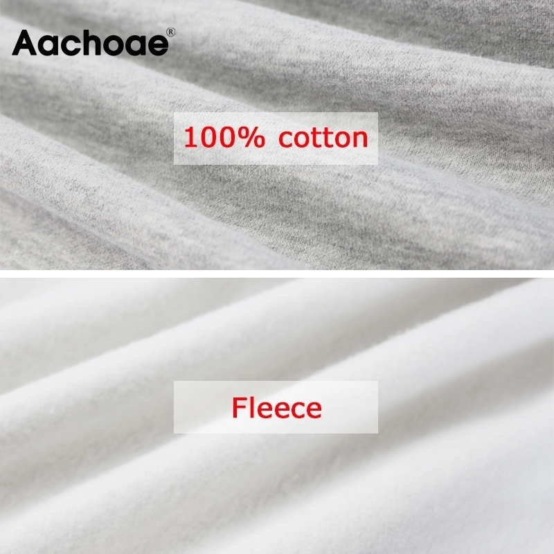 Aachoae Fleece Hooded Sweatshirt Women Autumn Winter Long Sleeve Casual Hoodies Solid Color Pocket Jacket Ladies Pullovers 201202
