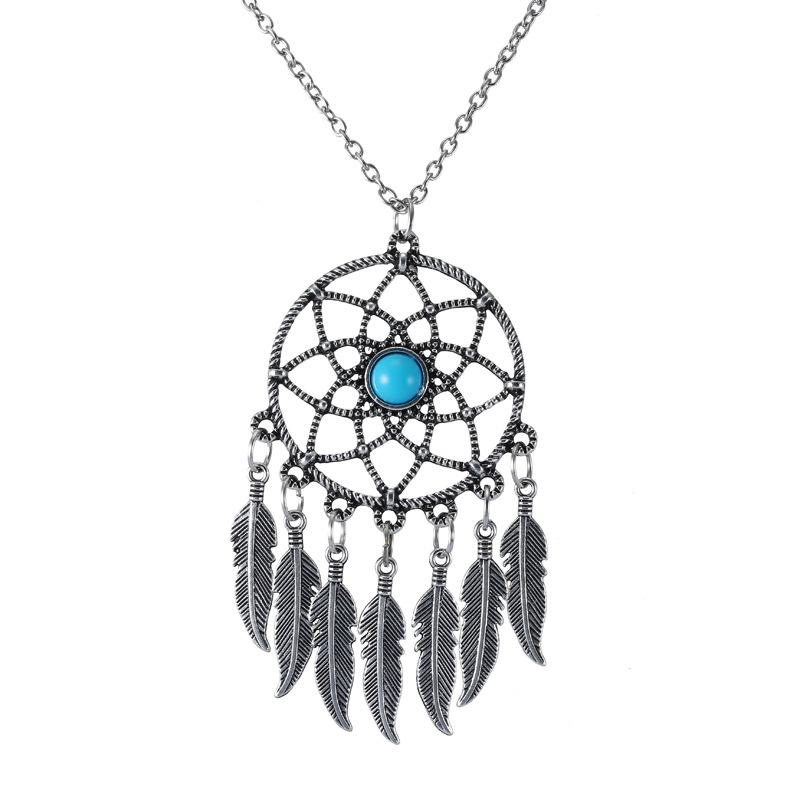 Vintage Fashion Dream Catcher Necklace for Women Jewelry Bohemian Boho Tibetan Style Drop Dangle Leaf Feather Necklace
Vintage Fashion Dream Catcher Necklace for Women Jewelry Bohemian Boho Tibetan Style Drop Dangle Leaf Feather Necklace