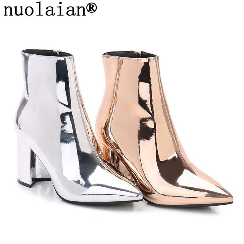 8CM High Heel Boots Women Clear Patent Leather Winter Shoes Woman Motorcycle Ankle Boots Ladies Snow Gold Silver Sock botas, Gold squareboot
8CM High Heel Boots Women Clear Patent Leather Winter Shoes Woman Motorcycle Ankle Boots Ladies Snow Gold Silver Sock botas, Gold squareboot