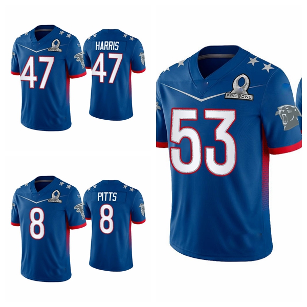 Men's Josh Harris Kyle Pitts Brian Burns AtlantaFalconsPanthersMen 2022 Pro Bowl Royal Game Jersey
Men's Josh Harris Kyle Pitts Brian Burns AtlantaFalconsPanthersMen 2022 Pro Bowl Royal Game Jersey