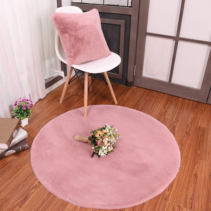 

luffy Round Rug Carpets for Living Room Decor Faux Fur Carpet Kids Room Long Plush Rugs for Bedroom Shaggy Area Rug Modern Mat