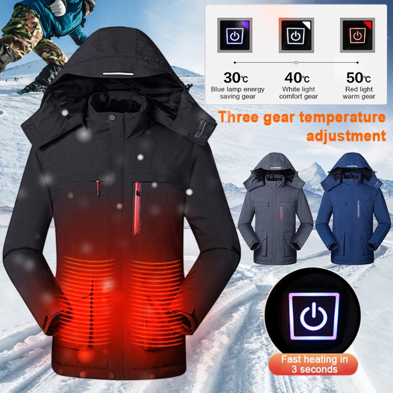 Man Waterproof Outdoor Winter Warm Windproof 3 Gears Zipper Closure Climbing USB Powered Hooded Insulated Hiking Heating Jacket, Grey
Man Waterproof Outdoor Winter Warm Windproof 3 Gears Zipper Closure Climbing USB Powered Hooded Insulated Hiking Heating Jacket, Grey