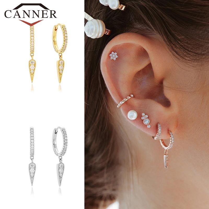 925 sterling silver Small Hoop Earrings Personalized Tassel Triangle Earrings for Women CZ Zircon Gold Silver color
925 sterling silver Small Hoop Earrings Personalized Tassel Triangle Earrings for Women CZ Zircon Gold Silver color