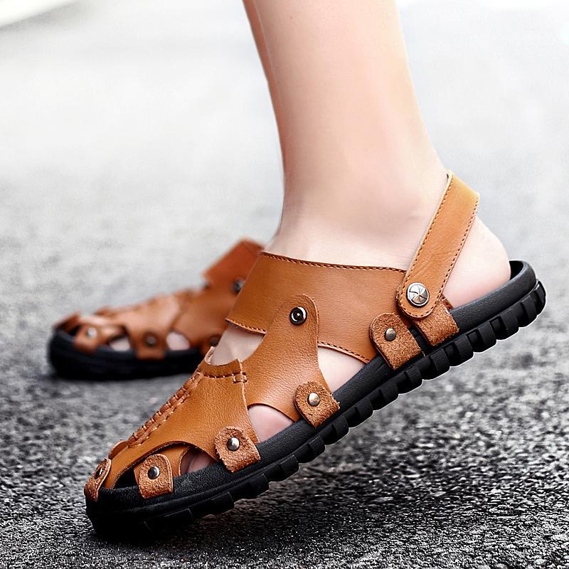 2020 Genuine Leather Sandals Men Shoes Fashion Leather Men Sandals Summer Men's breathable Sandal Male Chaussure Homme shoes w51, Brown
2020 Genuine Leather Sandals Men Shoes Fashion Leather Men Sandals Summer Men's breathable Sandal Male Chaussure Homme shoes w51, Brown