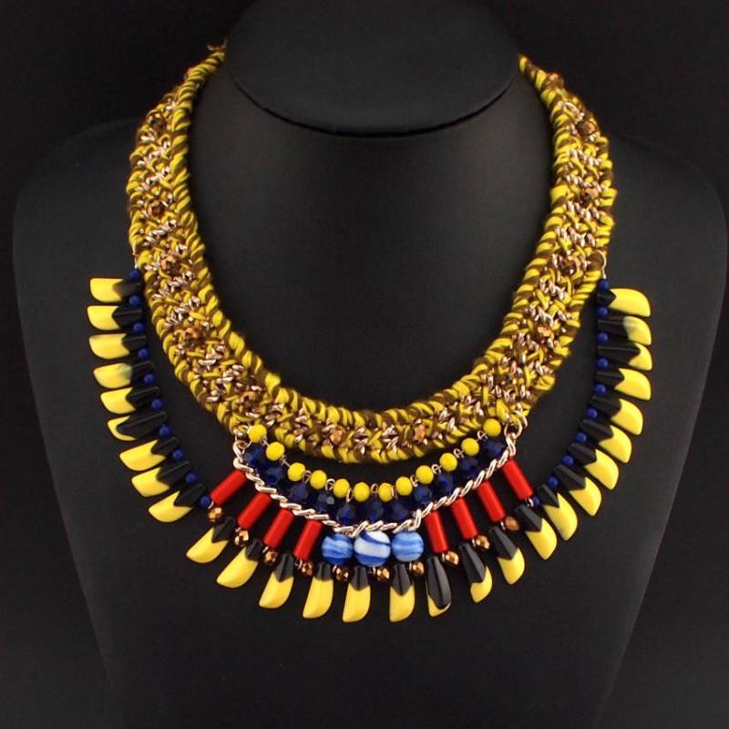 Bohemia Vintage Design Fashion Multicolor Resin Beads Wool Chunky Chain Statement Necklaces Pendants Women Jewelry CE2310
Bohemia Vintage Design Fashion Multicolor Resin Beads Wool Chunky Chain Statement Necklaces Pendants Women Jewelry CE2310