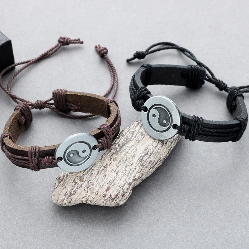 Charm Bracelets Fashion Yin Yang Tai Chi Leather Bracelet Men And Women Couple Valentine's Day Jewelry Gift Wholesale
Charm Bracelets Fashion Yin Yang Tai Chi Leather Bracelet Men And Women Couple Valentine's Day Jewelry Gift Wholesale
