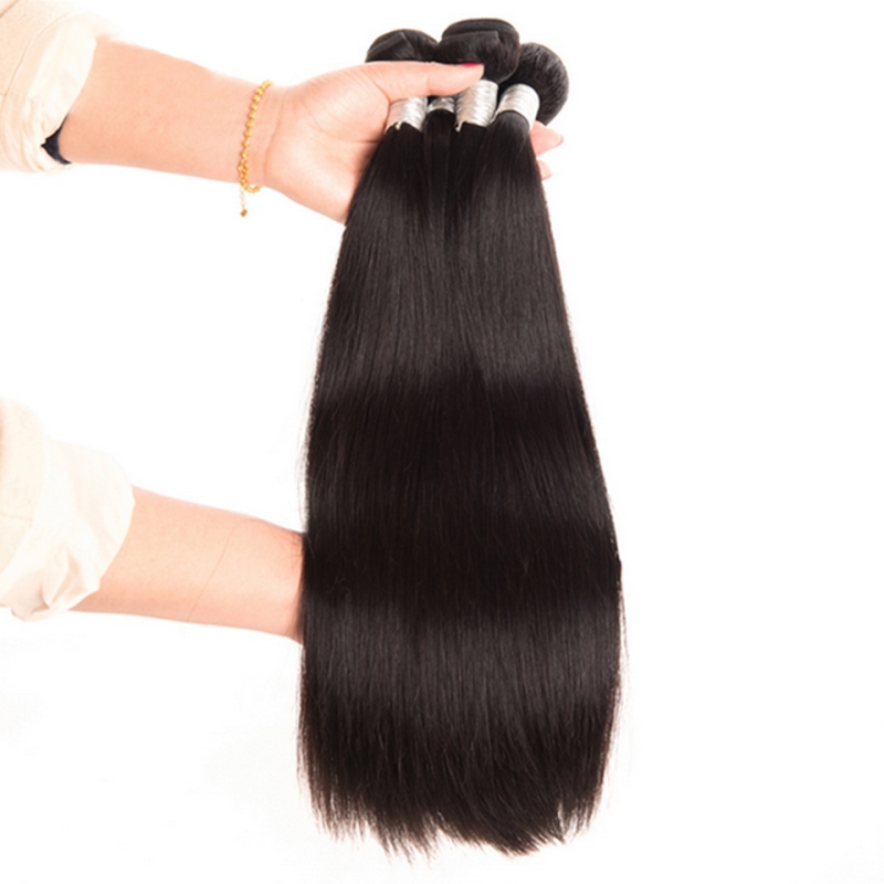 Brazilian Peruvian Human Hair Malaysian Indian Virgin Hair Extensions Straight Sample 1 Piece One Bundle 10-40inch Double Wefts