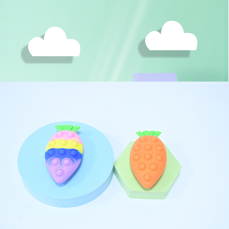 Fidget Toys GADGET TOY Easter radish shape rebound silicone fingertip bubble ball new strange decompression toy