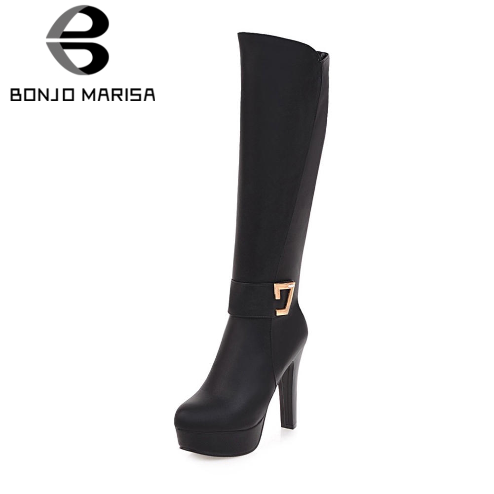 BONJOMARISA classic lady solid buckle high heels boots platform metal mid calf boots women zipper designer shoes woman, Black add fur
BONJOMARISA classic lady solid buckle high heels boots platform metal mid calf boots women zipper designer shoes woman, Black add fur