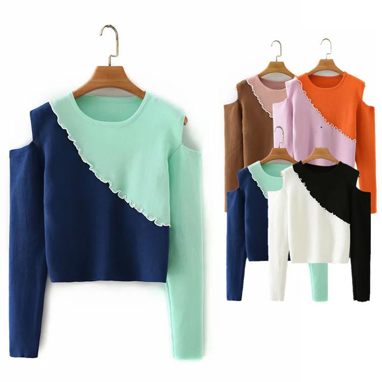 sexy knitted hollow out Ruffles fashion patchwork pullovers Slim club off shoulder ladies tops spring autumn sweater women, Pink
sexy knitted hollow out Ruffles fashion patchwork pullovers Slim club off shoulder ladies tops spring autumn sweater women, Pink