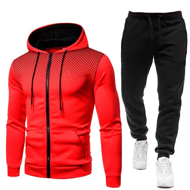 Tracksuit Men Set Set Two Pieces Man Sportswear Zipper Hoodie+Pants Sport Suits Casual Sweatshirt+Sweatpants Men's Clothing Sets 201130