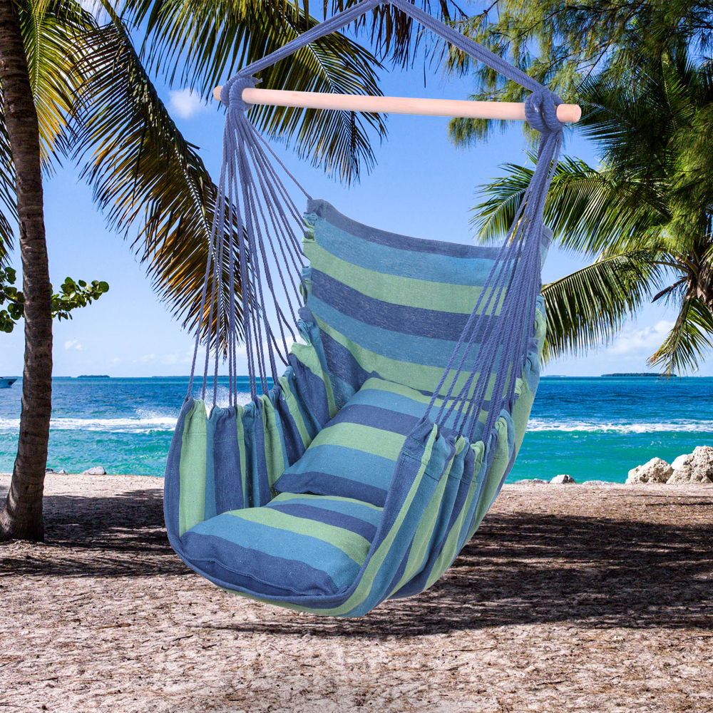 WACO Patio Cotton Hanging Rope Hammock Chair, Garden Supplies Yard Porch Tree Camping Indoor-Outdoor Furniture Swing, Blue
WACO Patio Cotton Hanging Rope Hammock Chair, Garden Supplies Yard Porch Tree Camping Indoor-Outdoor Furniture Swing, Blue
