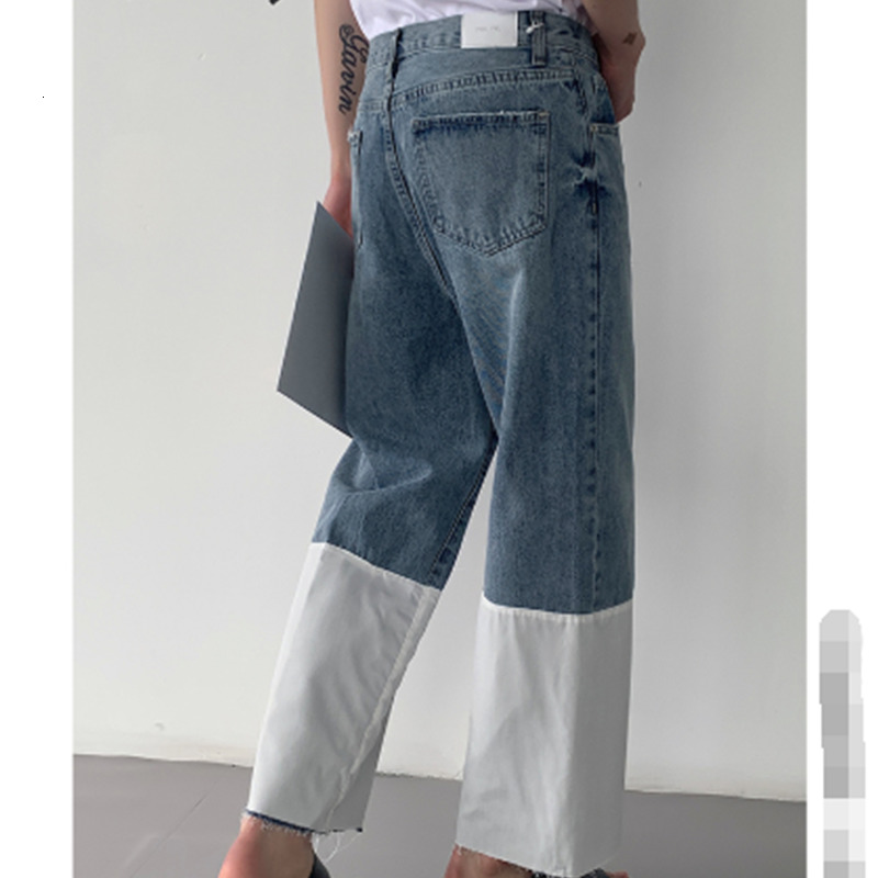 2021 New Male Denim Tights with Personality IKJA, Blue