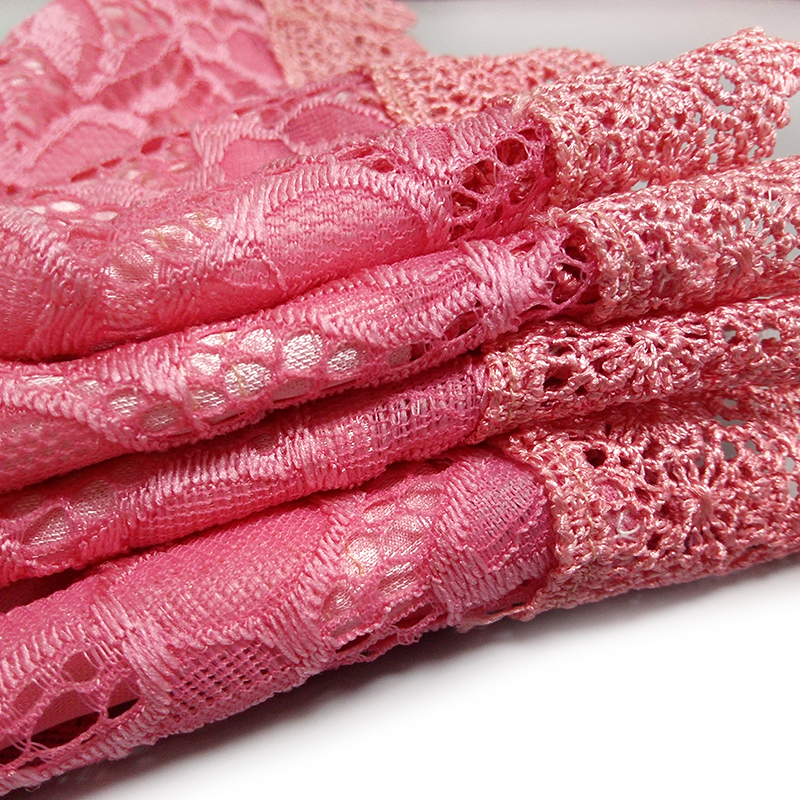 YTL Women Plus Size Retro Solid Pink Floral Lace Blouse Long Sleeve V Neck Crochet Tunic Top Ladies Shirts Tee 6XL 7XL 8XL T200321