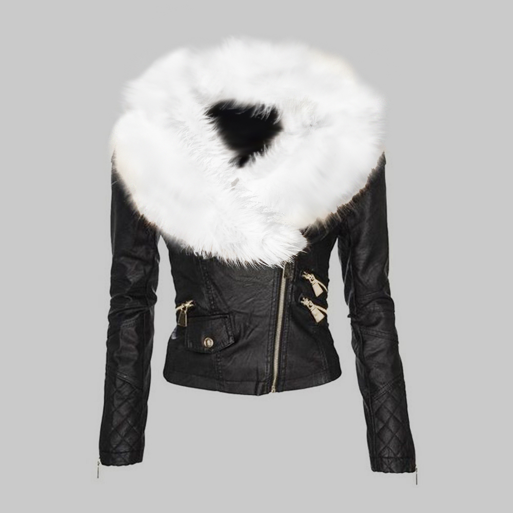 faux fur leather Jacket Women hoodies Winter Autumn Motorcycle Jacket Black Outerwear faux leather PU Jacket Coat HOT 201020