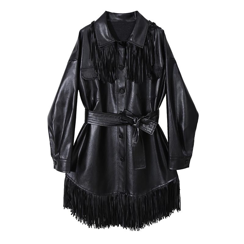 Long Sleeve button down faux leather Blouse Women Elegant Casual Oversized pu leather Shirt dress A396, Black
Long Sleeve button down faux leather Blouse Women Elegant Casual Oversized pu leather Shirt dress A396, Black