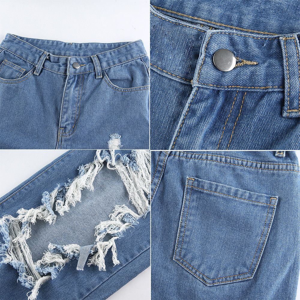 Ripped Straight Women's jeans Baggy Vintage High Waist Boyfriends Mom y2k Denim Distressed Streetwear Female Iamhotty 201029