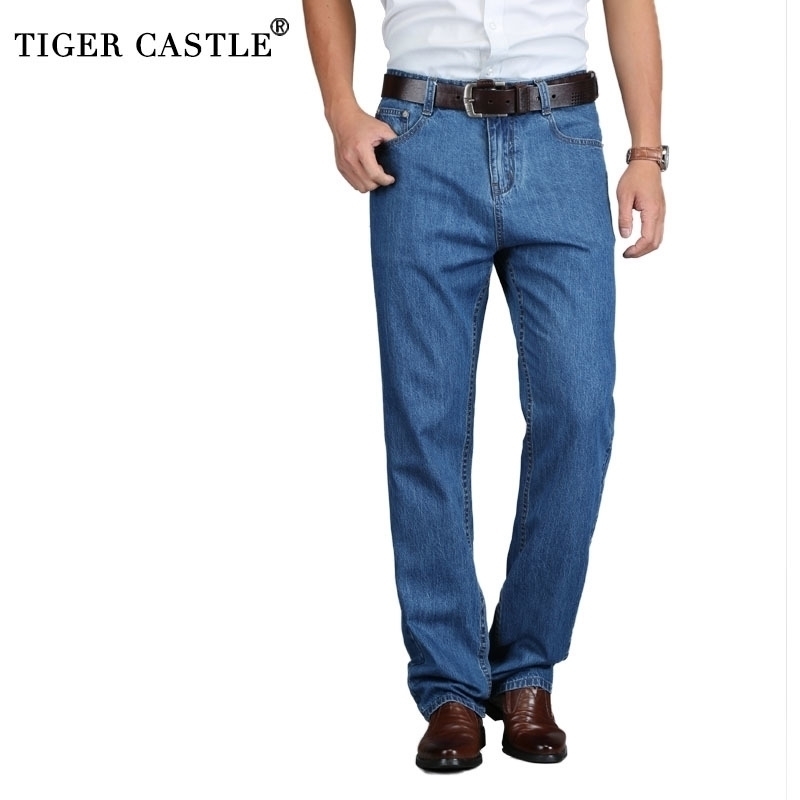 TIGER CASTLE 100% Cotton Summer Men Classic Blue Jeans Straight Long Denim Pants Middle-aged Male Quality Lightweight Jeans 201123, 8911 dark blue
TIGER CASTLE 100% Cotton Summer Men Classic Blue Jeans Straight Long Denim Pants Middle-aged Male Quality Lightweight Jeans 201123, 8911 dark blue