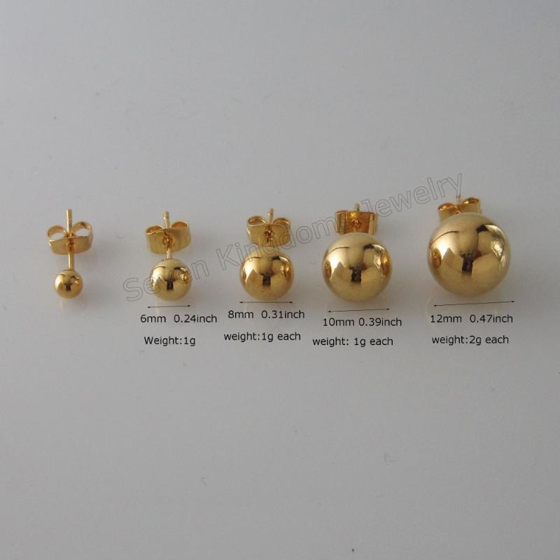 Stud Foromance / BALL SHAPED 6 SIZES AVAILABLE - YELLOW GOLD GP OVERLAY PLAIN SURFACE EARRING
Stud Foromance / BALL SHAPED 6 SIZES AVAILABLE - YELLOW GOLD GP OVERLAY PLAIN SURFACE EARRING